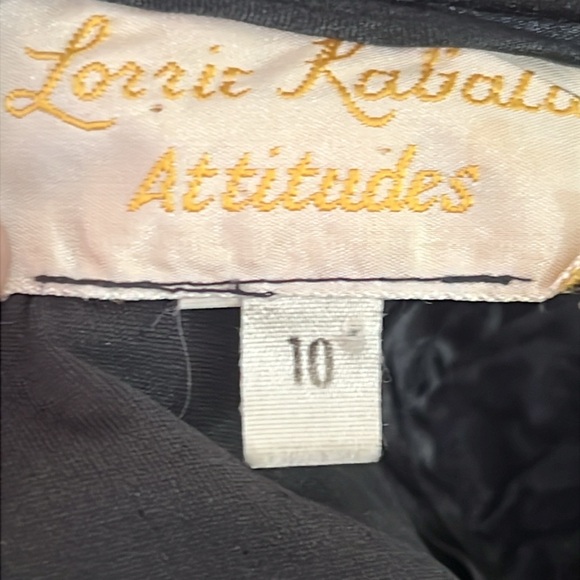 Lorrie Kabala Attitudes Black Ruched Keyhole Cutout Long-Sleeve Vintage Blouse - Picture 8 of 9